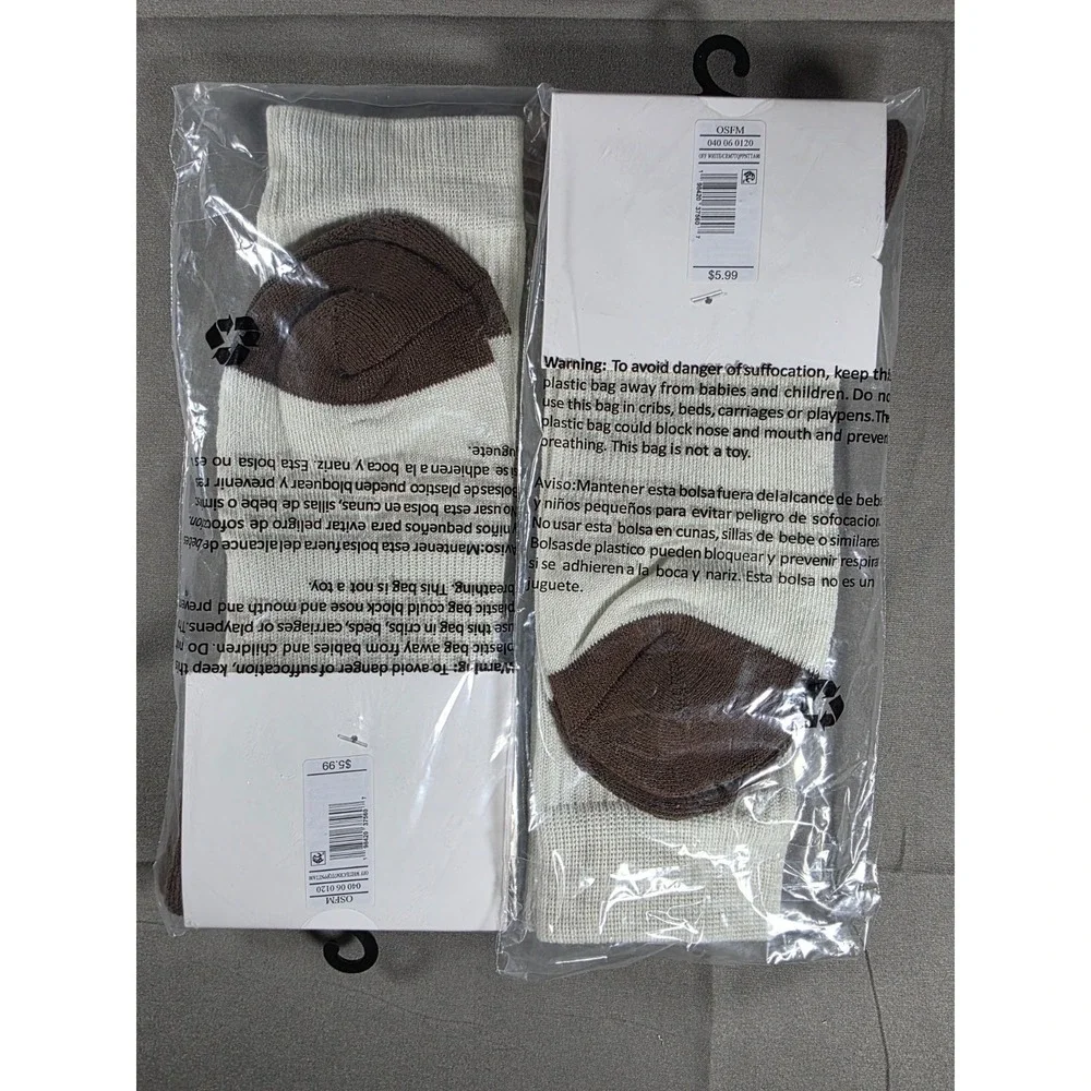2 Pair Peanuts Woodstock Men's Crew Socks‎ Off-White 10-13